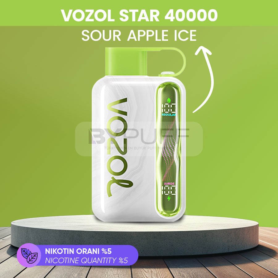 Vozol Star 40000 - Sour Apple Ice